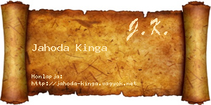 Jahoda Kinga névjegykártya